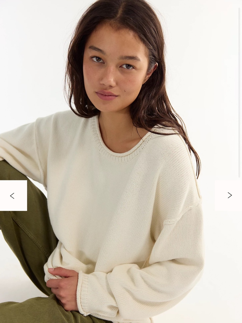 We The Free Ella Roll-Neck Cotton Knit Sweater; size small